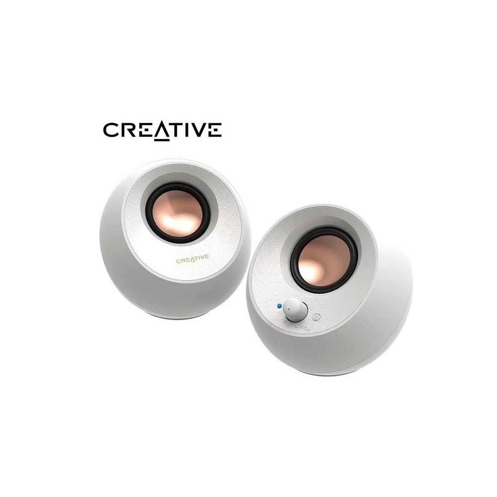 Coluna Creative Pebble 2.0 USB Branca