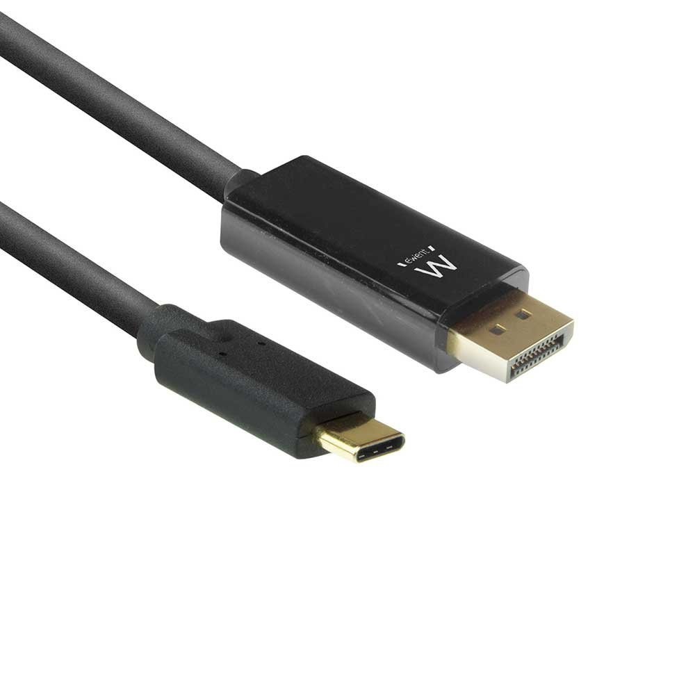 Cabo Conversão Ewent USB-C para DisplayPort 4K/60Hz 2m Preto